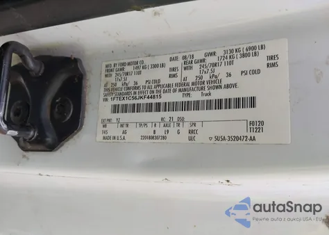 2018 Ford F-150 Xl из США, поврежденный, VIN 1FTEX1C56JKF44815